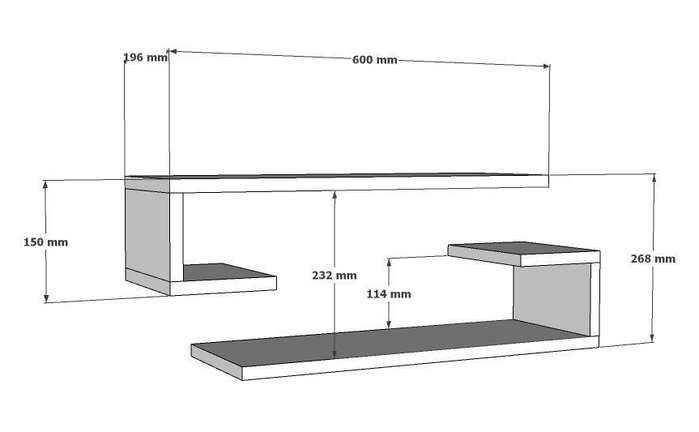 Hanah Home Eldo Sapphire Oak Estante de Pared Hanah Home Eldo Sapphire Oak Estante de Pared